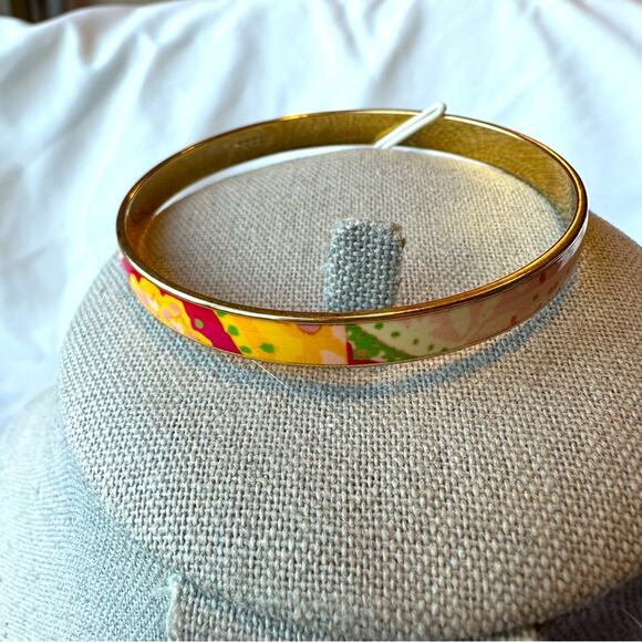 J. Crew - Gold Multi Colorful Floral Bangle Bracelet - Picture 4 of 6